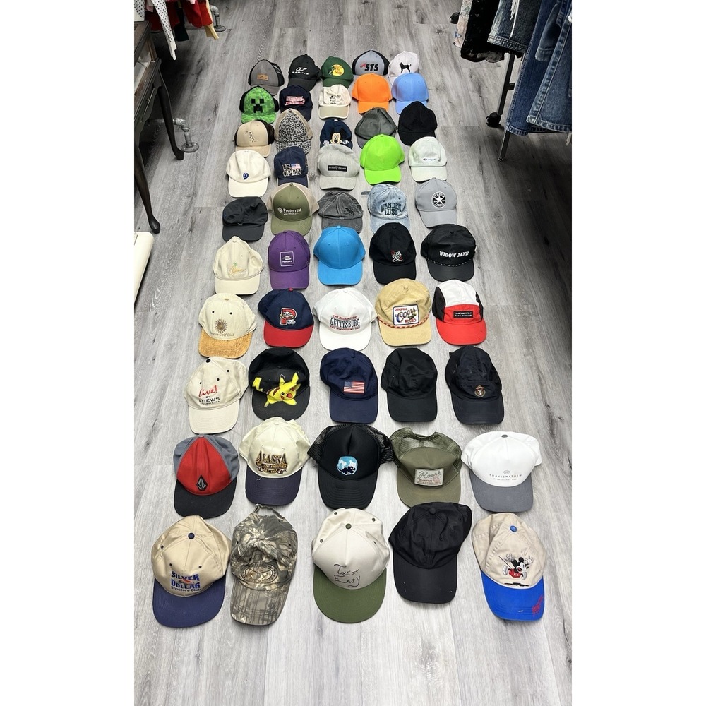 Lot Of 50 Hats - Vintage Snapbacks & Baseball Caps - Wholesale Lot - Reseller